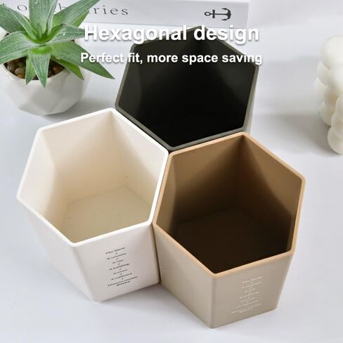Hexagonal Pencil Holder, Creative Fashion Cute Desktop Storage Box Perfect for Office School Classroom and Home Desktop (White) in Saudi Arabia