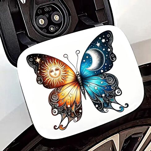2 PCS Butterfly Vinyl Decals, Sun Moon Stars Design,Waterproof Removable Stickers for Laptops, Cars, Trucks, Bumpers,Motorcycles Z-093 in Kuwait