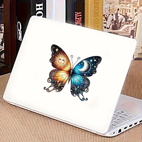 2 PCS Butterfly Vinyl Decals, Sun Moon Stars Design,Waterproof Removable Stickers for Laptops, Cars, Trucks, Bumpers,Motorcycles Z-093 in Kuwait