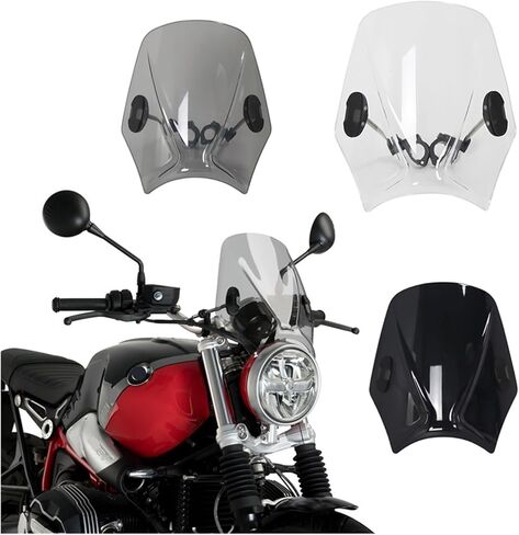 إكسسوارات الدراجات النارية الجديدة للزجاج الأمامي للدراجات النارية تناسب الجميع BMW R NINET RNINE T R9T Pure Scrambler Urban G/S R1200R R18 S1000R Cool (دخان خفيف) in Saudi Arabia