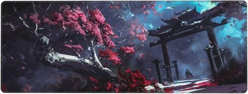 Japanese Samurai and Forest Mouse Pad, Waterproof Extended Large Gaming Mousepad Desktop, Big Long Non-Slip Mouse Mat for Laptop, Keyboard, Computer for Decor Office, 31.5 * 11.8 in in Saudi Arabia