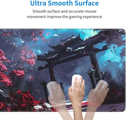 Japanese Samurai and Forest Mouse Pad, Waterproof Extended Large Gaming Mousepad Desktop, Big Long Non-Slip Mouse Mat for Laptop, Keyboard, Computer for Decor Office, 31.5 * 11.8 in in Saudi Arabia