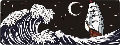 لوحة ماوس الساموراي والغابة اليابانية، لوحة ماوس ألعاب كبيرة ممتدة مقاومة للماء، حصيرة ماوس كبيرة طويلة غير قابلة للانزلاق للكمبيوتر المحمول، لوحة المفاتيح، الكمبيوتر لمكتب الديكور، 31.5 * 11.8 بوصة in Kuwait