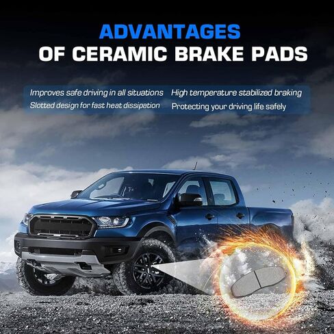 Front Rear Semi-metal Disc Brake Pads Set for Ford F-150 1997-2004, for F-150 Heritage 2004,for Lincoln Blackwood 2002 8PCS (With Hardware) in Saudi Arabia