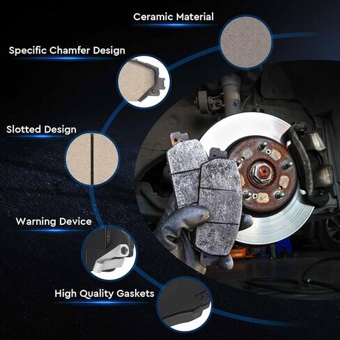 Front Rear Semi-metal Disc Brake Pads Set for Ford F-150 1997-2004, for F-150 Heritage 2004,for Lincoln Blackwood 2002 8PCS (With Hardware) in Saudi Arabia