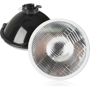 7 Inch Round Led Glass Headlight Lens Housing, Housing LED Halogen Chrome Glass Lens Headlights Conversion Kit for H4 HB2 9003 Bulbs H6024 Sealed Beam Round Headlight 1Pcs in Saudi Arabia
