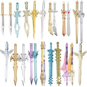 24 pcs Ancient Sword Pens Set Gel Ink Pens Set Fun Novelty Pens Plastic Gel Black Ink Pens for School Office Writing Christmas Birthday Party Presents (24 sowrd type) in Kuwait