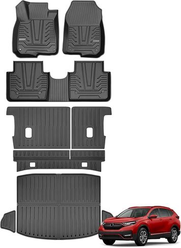 Cargo Mat Floor Mat Fit for CRV 2017-2022 Fuel Model Floor Liner Cargo Backseat Protector for Honda CRV Accessories(Cargo+Floor+Seatback Mat, 17-22CRV(Not for Hybrid or Touring)) in Saudi Arabia