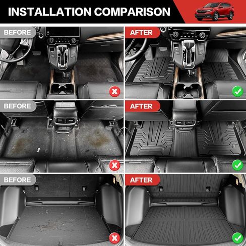 Cargo Mat Floor Mat Fit for CRV 2017-2022 Fuel Model Floor Liner Cargo Backseat Protector for Honda CRV Accessories(Cargo+Floor+Seatback Mat, 17-22CRV(Not for Hybrid or Touring)) in Saudi Arabia