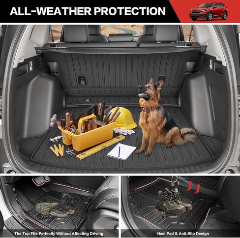 Cargo Mat Floor Mat Fit for CRV 2017-2022 Fuel Model Floor Liner Cargo Backseat Protector for Honda CRV Accessories(Cargo+Floor+Seatback Mat, 17-22CRV(Not for Hybrid or Touring)) in Saudi Arabia