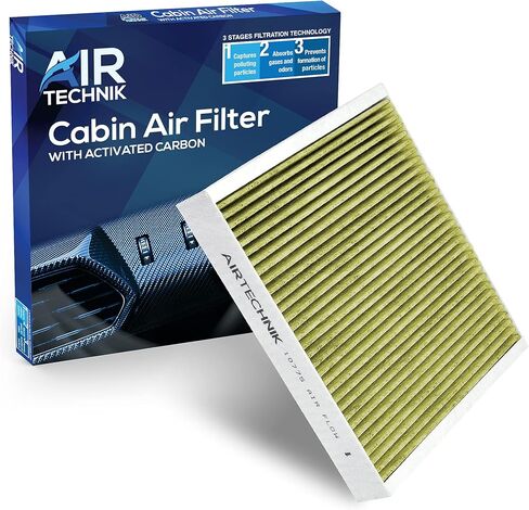 فلتر هواء المقصورة AirTechnik CF10775 PM2.5 مع الكربون المنشط | تناسب موديلات مختارة 2010-2022 بويك وكاديلاك وتشيفي وساب - 13271190 in Saudi Arabia