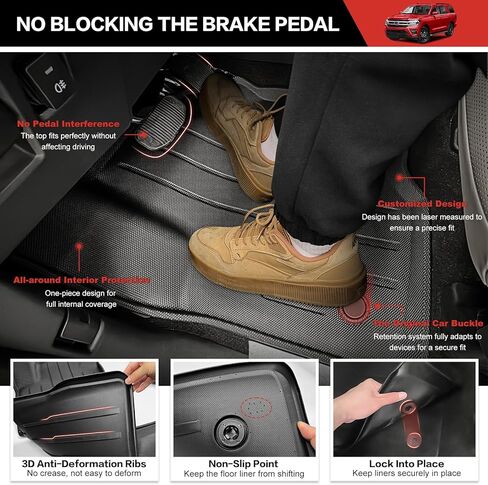 حصيرة أرضية Cargo Mat مناسبة لـ CRV 2017-2022 طراز الوقود وبطانة أرضية للمقعد الخلفي لملحقات Honda CRV (Cargo+Floor+Satback Mat، 17-22CRV (ليست للهجين أو التجول)) in Saudi Arabia
