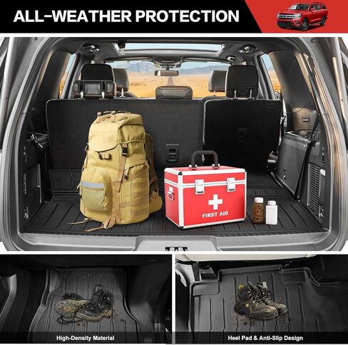 حصيرة أرضية Cargo Mat مناسبة لـ CRV 2017-2022 طراز الوقود وبطانة أرضية للمقعد الخلفي لملحقات Honda CRV (Cargo+Floor+Satback Mat، 17-22CRV (ليست للهجين أو التجول)) in Saudi Arabia