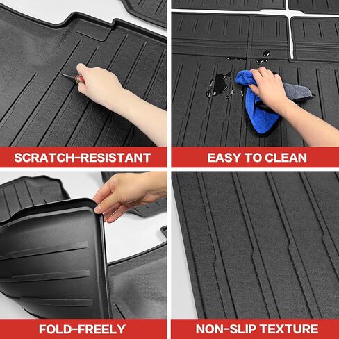 حصيرة أرضية Cargo Mat مناسبة لـ CRV 2017-2022 طراز الوقود وبطانة أرضية للمقعد الخلفي لملحقات Honda CRV (Cargo+Floor+Satback Mat، 17-22CRV (ليست للهجين أو التجول)) in Saudi Arabia