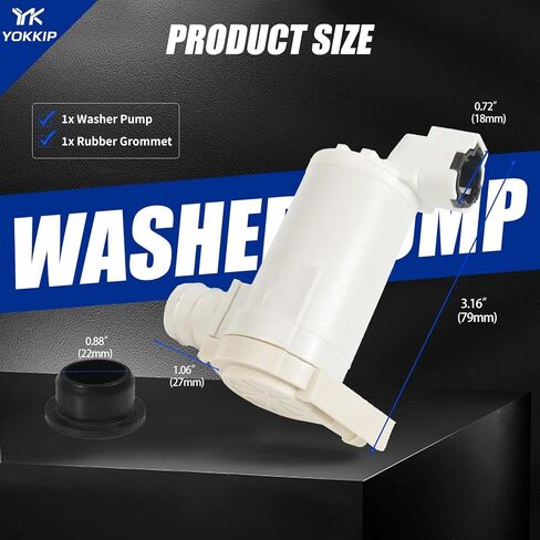 مضخة غسيل الزجاج الأمامي - بديلة لنيسان مورانو كويست روج، إنفينيتي EX35 EX37 FX35 FX37 FX50 QX50 QX56 - مضخة سائل الغسالة مع حلقة معدنية تحل محل OEM: 28920-CA000 in Kuwait