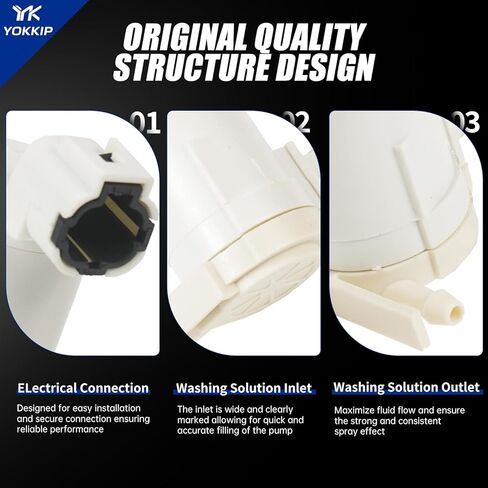 مضخة غسيل الزجاج الأمامي - بديلة لنيسان مورانو كويست روج، إنفينيتي EX35 EX37 FX35 FX37 FX50 QX50 QX56 - مضخة سائل الغسالة مع حلقة معدنية تحل محل OEM: 28920-CA000 in Kuwait