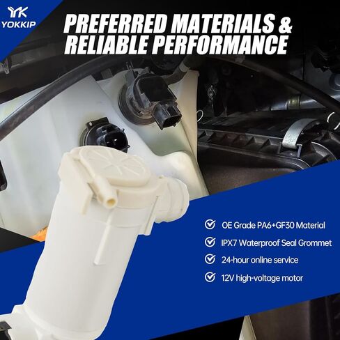 مضخة غسيل الزجاج الأمامي - بديلة لنيسان مورانو كويست روج، إنفينيتي EX35 EX37 FX35 FX37 FX50 QX50 QX56 - مضخة سائل الغسالة مع حلقة معدنية تحل محل OEM: 28920-CA000 in Kuwait