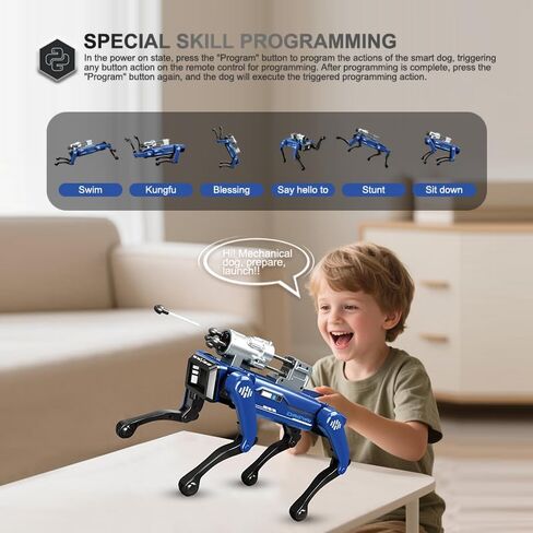 8020 AI Mechanical Dog for Kids, Voice Control & Programmable Smart Robot Toy with Dancing, Launch Function, Remote Control, Interactive Robotic Pet for STEM Learning in Saudi Arabia