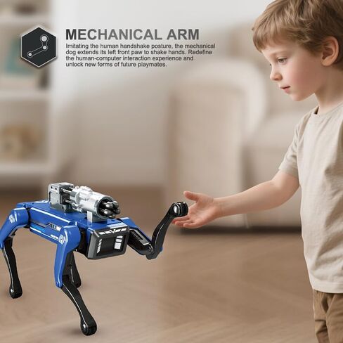 8020 AI Mechanical Dog for Kids, Voice Control & Programmable Smart Robot Toy with Dancing, Launch Function, Remote Control, Interactive Robotic Pet for STEM Learning in Saudi Arabia