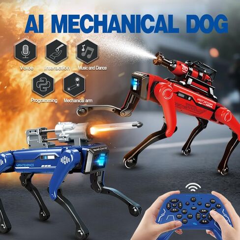 8020 AI Mechanical Dog for Kids, Voice Control & Programmable Smart Robot Toy with Dancing, Launch Function, Remote Control, Interactive Robotic Pet for STEM Learning in Saudi Arabia