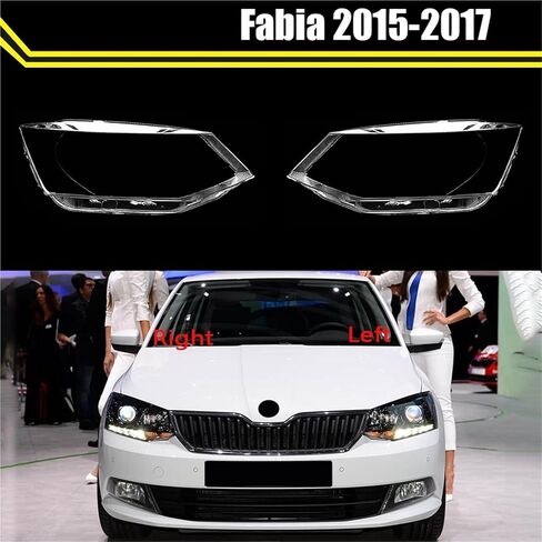 Compatible For Skoda Fabia 2015 2016 2017 Car Transparent Lampshade Lamp Shell Front Headlamp Mask Headlight Cover Head Light Lampcover(Left) in Saudi Arabia