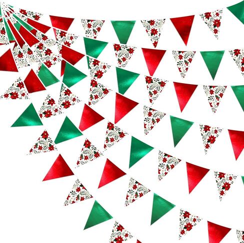 32Ft Blue and White Snowflakes Banner Triangle Flag Pennant Bunting Fabric Garland Streamers for Winter Wonderland Christmas Frozen Birthday X-mas New Years Party Festivals Hanging Decorations in Saudi Arabia