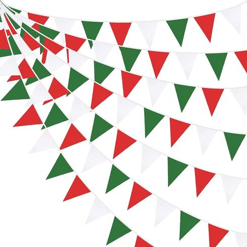 32Ft Blue and White Snowflakes Banner Triangle Flag Pennant Bunting Fabric Garland Streamers for Winter Wonderland Christmas Frozen Birthday X-mas New Years Party Festivals Hanging Decorations in Saudi Arabia