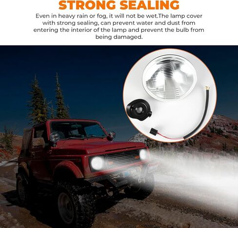 7 Inch Round Led Glass Headlight Lens Housing, Housing LED Halogen Chrome Glass Lens Headlights Conversion Kit for H4 HB2 9003 Bulbs H6024 Sealed Beam Round Headlight 1Pcs in Saudi Arabia