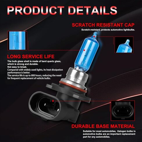 Fit for TOYOTA RAV4 2016 2017 2018 High Performance Halogen Headlight Bulbs,9012 High/Low Beam Replacement Bulbs Kit, Plug and Play, 2 Pack in Saudi Arabia