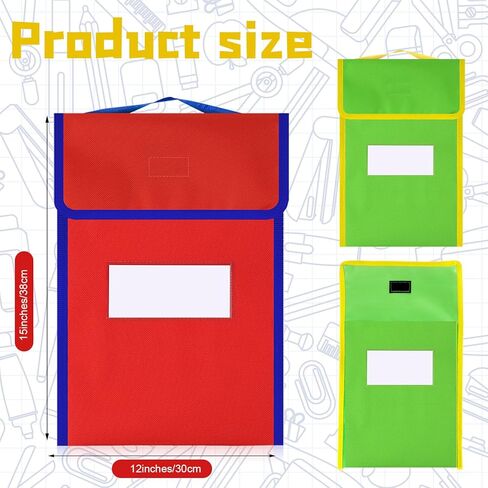 Large Book Pouches Book Bags for Classroom Bulk Book Bags with Clear Name Tag Pocket Colorful Student Book Protector Pouch Chair Pockets for Kid Classroom Homework Gift (16 Pcs) in Saudi Arabia