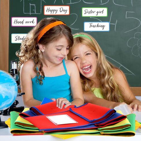 Large Book Pouches Book Bags for Classroom Bulk Book Bags with Clear Name Tag Pocket Colorful Student Book Protector Pouch Chair Pockets for Kid Classroom Homework Gift (16 Pcs) in Saudi Arabia
