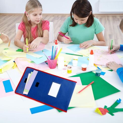 Large Book Pouches Book Bags for Classroom Bulk Book Bags with Clear Name Tag Pocket Colorful Student Book Protector Pouch Chair Pockets for Kid Classroom Homework Gift (16 Pcs) in Saudi Arabia