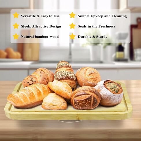 Wood Cake Stand with Lid, 11.8'' Rotating Cake Stand with Dome, Shaterproof 10.4'' Acrylic Cake Display Cover, Cake Holder Tray for Wedding Gift，Kitchen,Birthday,Parties,Baking Gifts in Kuwait