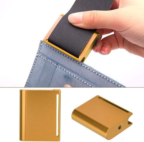 Aluminum Alloy Leather Edge Slicker Burnisher, DIY Leather Craft Trimming Polishing Tool, Blue, Red, Silver, Gold, Black, for Belt, Saddle, Thick Leather(golden) in Saudi Arabia