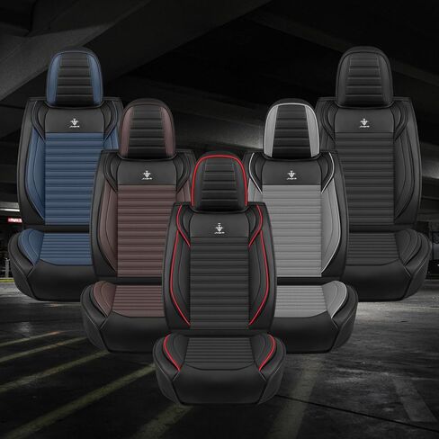 Seat Covers Full Set Custom Fit for Jeep Grand Cherokee 2011-2023, Standard Waterproof Car Seat Cover, Breathable and Comfortable Leather Cushion Cover, Auto Interior Accessories (Black Red) in Saudi Arabia