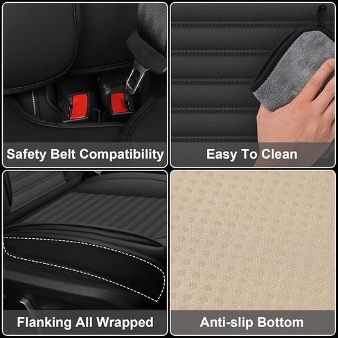 Seat Covers Full Set Custom Fit for Jeep Grand Cherokee 2011-2023, Standard Waterproof Car Seat Cover, Breathable and Comfortable Leather Cushion Cover, Auto Interior Accessories (Black Red) in Saudi Arabia