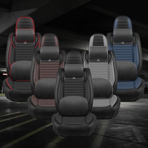 Seat Covers Full Set Custom Fit for Jeep Grand Cherokee 2011-2023, Standard Waterproof Car Seat Cover, Breathable and Comfortable Leather Cushion Cover, Auto Interior Accessories (Black Red) in Saudi Arabia