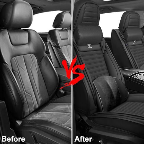 Seat Covers Full Set Custom Fit for Jeep Grand Cherokee 2011-2023, Standard Waterproof Car Seat Cover, Breathable and Comfortable Leather Cushion Cover, Auto Interior Accessories (Black Red) in Saudi Arabia