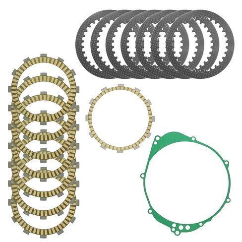 Caltric Clutch Friction Steel Plates and Gasket Kit Compatible with Yamaha R1 YZF-R1 YZFR1 1999 2000 2001 2002 2003 in Saudi Arabia