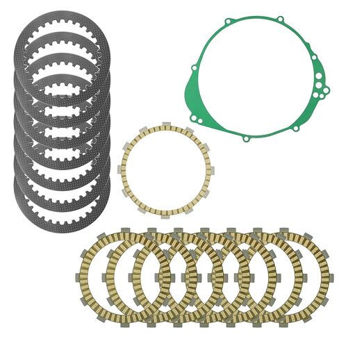 Caltric Clutch Friction Steel Plates and Gasket Kit Compatible with Yamaha R1 YZF-R1 YZFR1 1999 2000 2001 2002 2003 in Saudi Arabia