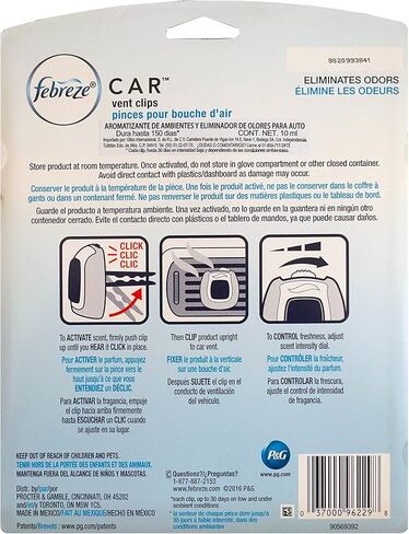 Febreze Car Odor-Fighting Air Freshener Vent Clip, Hawaiian Aloha, 1 count, 06 oz in Kuwait