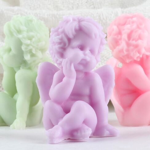 Angel Candle Mold Angel Boy Silicone Candle Molds Angel Silicone Molds for Candle Making Candle Home Decorate Mold Aromatherapy Gypsum Candles Clay Craft in Saudi Arabia