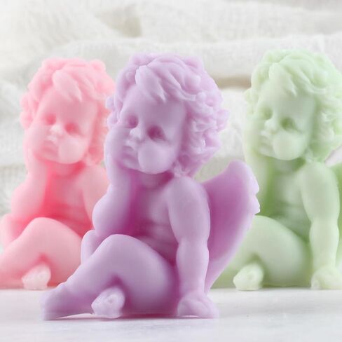 Angel Candle Mold Angel Boy Silicone Candle Molds Angel Silicone Molds for Candle Making Candle Home Decorate Mold Aromatherapy Gypsum Candles Clay Craft in Saudi Arabia