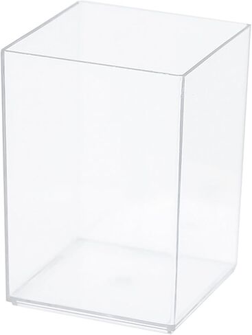 Creative Clear Square Pen Holder Compact Storage Box Clear Desktop Pencil Cup Stationery Organizer Desk Accessories Gift LCC729-01 in Saudi Arabia
