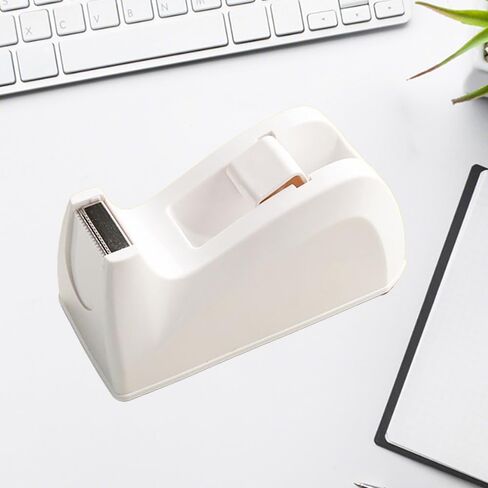 1Pcs Desktop Tape Dispenser Adhesive Roll Holder with Nonskid Base, Great for School or Office, White(Tape not Included) in Saudi Arabia