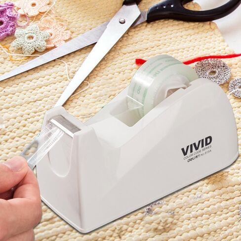 1Pcs Desktop Tape Dispenser Adhesive Roll Holder with Nonskid Base, Great for School or Office, White(Tape not Included) in Saudi Arabia