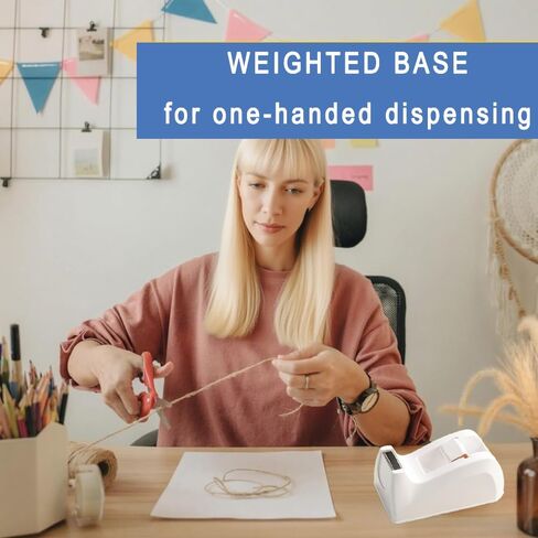 1Pcs Desktop Tape Dispenser Adhesive Roll Holder with Nonskid Base, Great for School or Office, White(Tape not Included) in Saudi Arabia