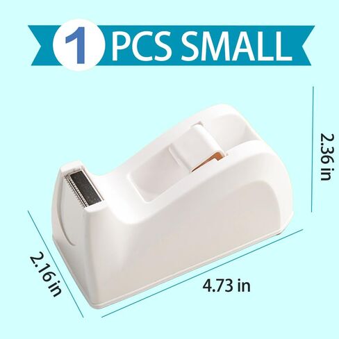 1Pcs Desktop Tape Dispenser Adhesive Roll Holder with Nonskid Base, Great for School or Office, White(Tape not Included) in Saudi Arabia