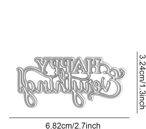 Words Metal Cutting Dies for Card Making DIY Scrapbooking Alphabets Letters Greeting Words Metal Die Cuts Punch Template Molds for Paper Crafting Handmade Crafts (Happy Eeverything) in Saudi Arabia