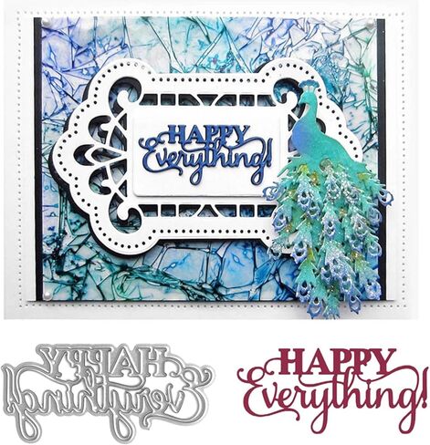 Words Metal Cutting Dies for Card Making DIY Scrapbooking Alphabets Letters Greeting Words Metal Die Cuts Punch Template Molds for Paper Crafting Handmade Crafts (Happy Eeverything) in Saudi Arabia